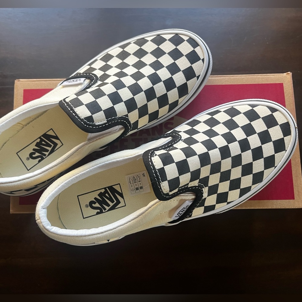 Vans Black and White Checkerboard Slip-Ons
